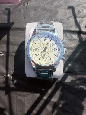 Unbranded Silver-Tone Stainless Steel Analog Quartz Men's watch